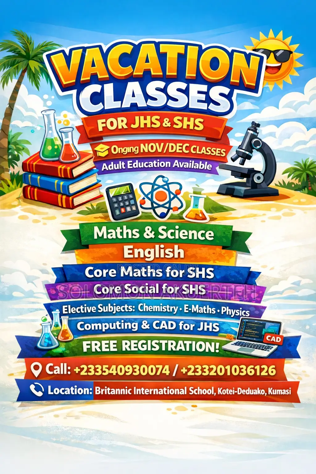 Excellent Classes for Upper Primary, Jhs, SHS and Nov/Dec