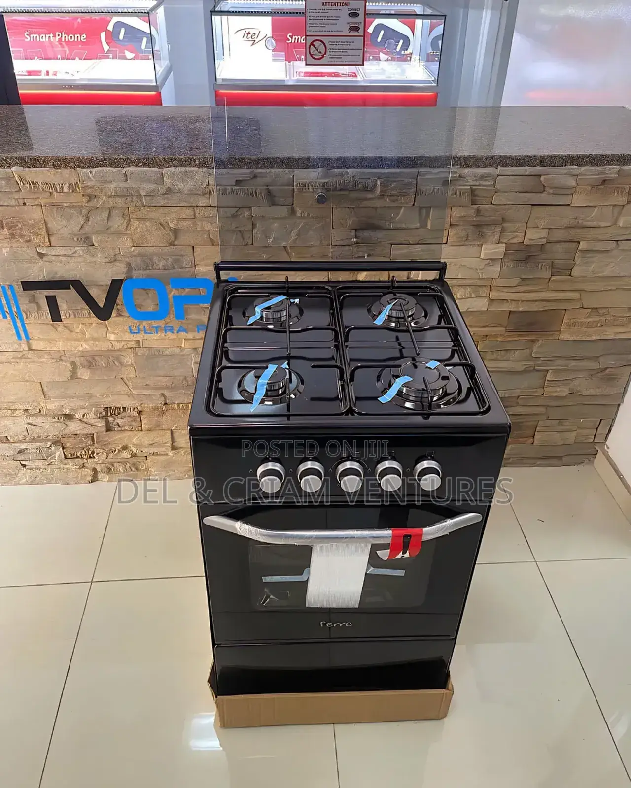 Ferre 4-Burner Gas Cooker| 50x50| Oven| Grill| Light|Durable|Warranty