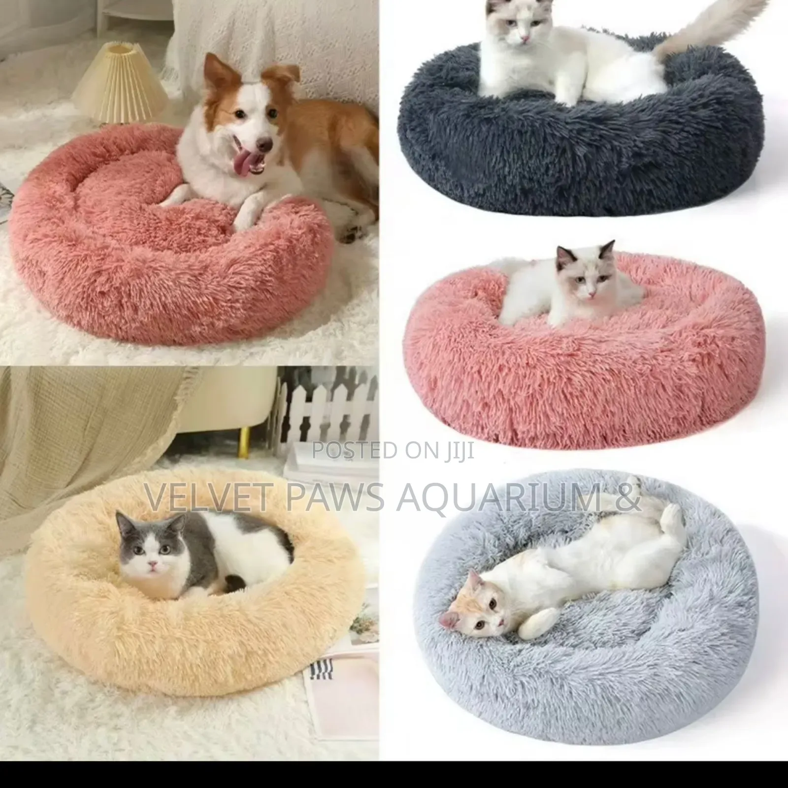 Fluffy Round Dog And Cat Bed
