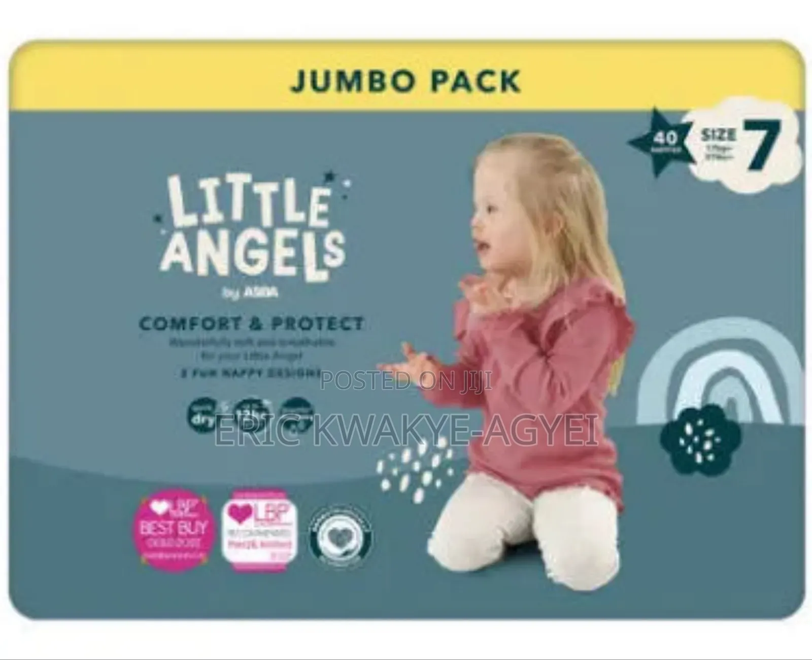Little Angels Comfort Protect Size 7 17kg+ Jumbo Pack 40