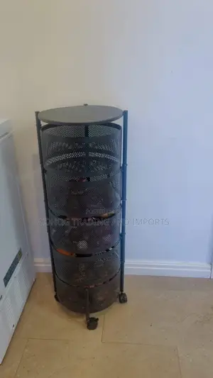 5-tier Rotating Basket Organizer With Top Table