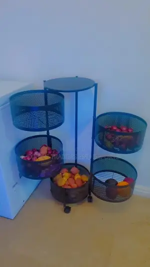 5-tier Rotating Basket Organizer With Top Table