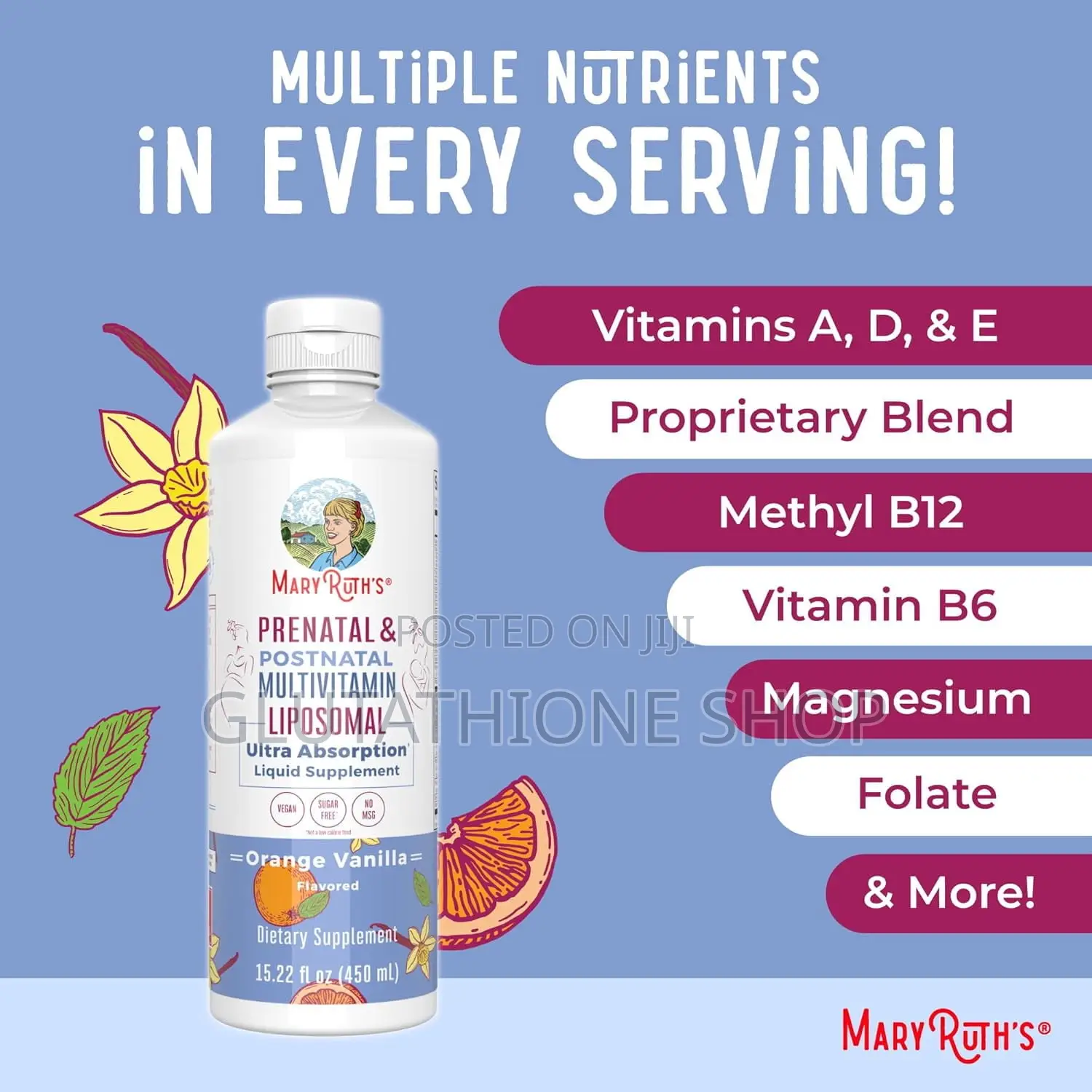 Maryruth Organics Prenatal Postnatal Multivitamin Liposomal