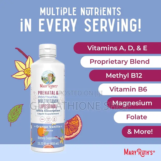 Maryruth Organics Prenatal Postnatal Multivitamin Liposomal for sale -  glutathione shop  Price: GH 20 on Jiji.com.gh [East Legon]