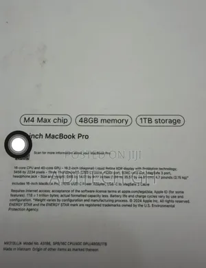 New Apple MacBook Pro 2024 M4 Max 16-inch 48GB Apple M4 Max SSD 1T