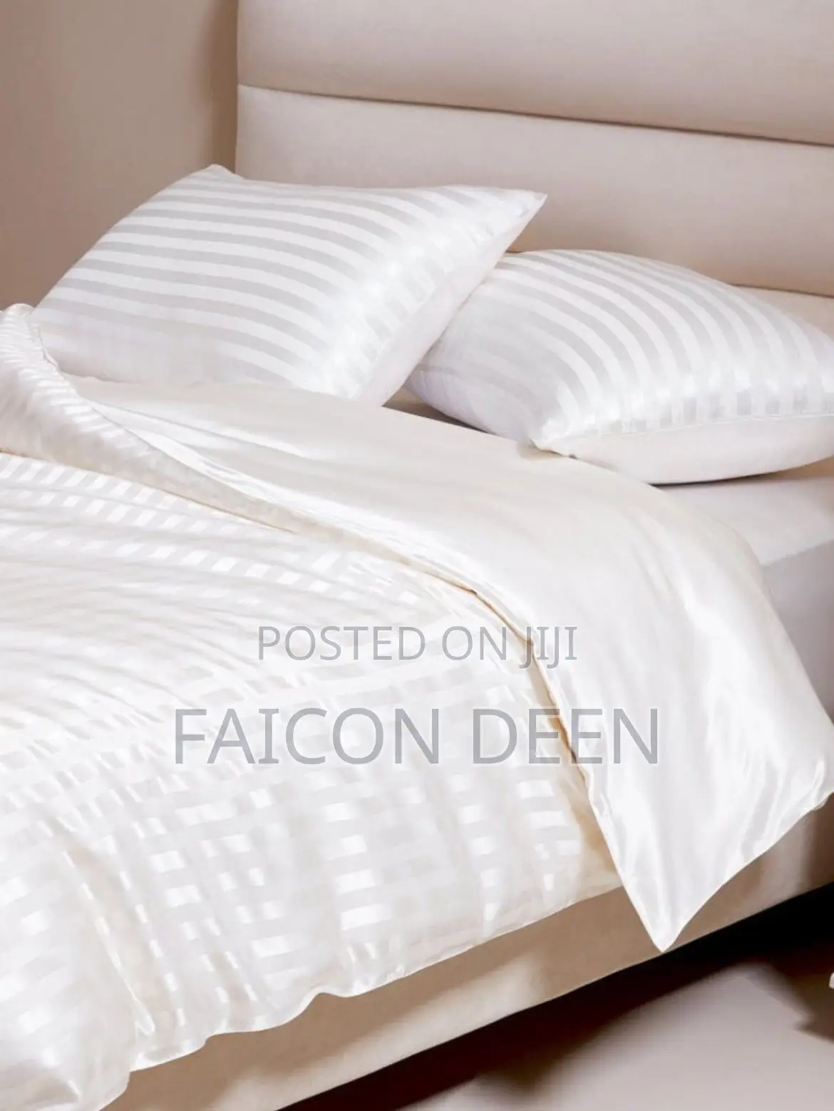 White Stripped Original Duvet Cover Only ;;Trusted by Hospitality Pros