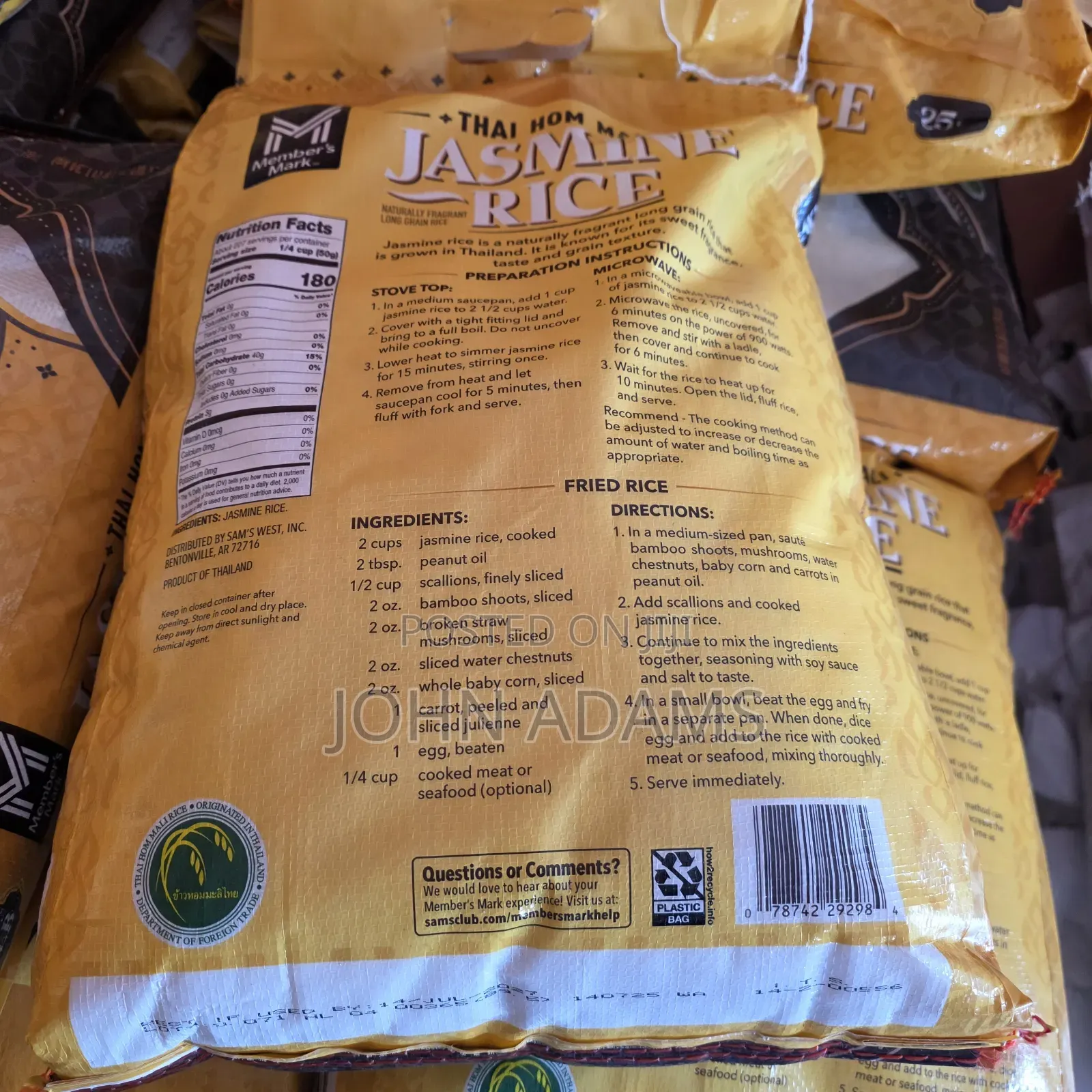 Members Mark Jasmine Rice 11.34kg
