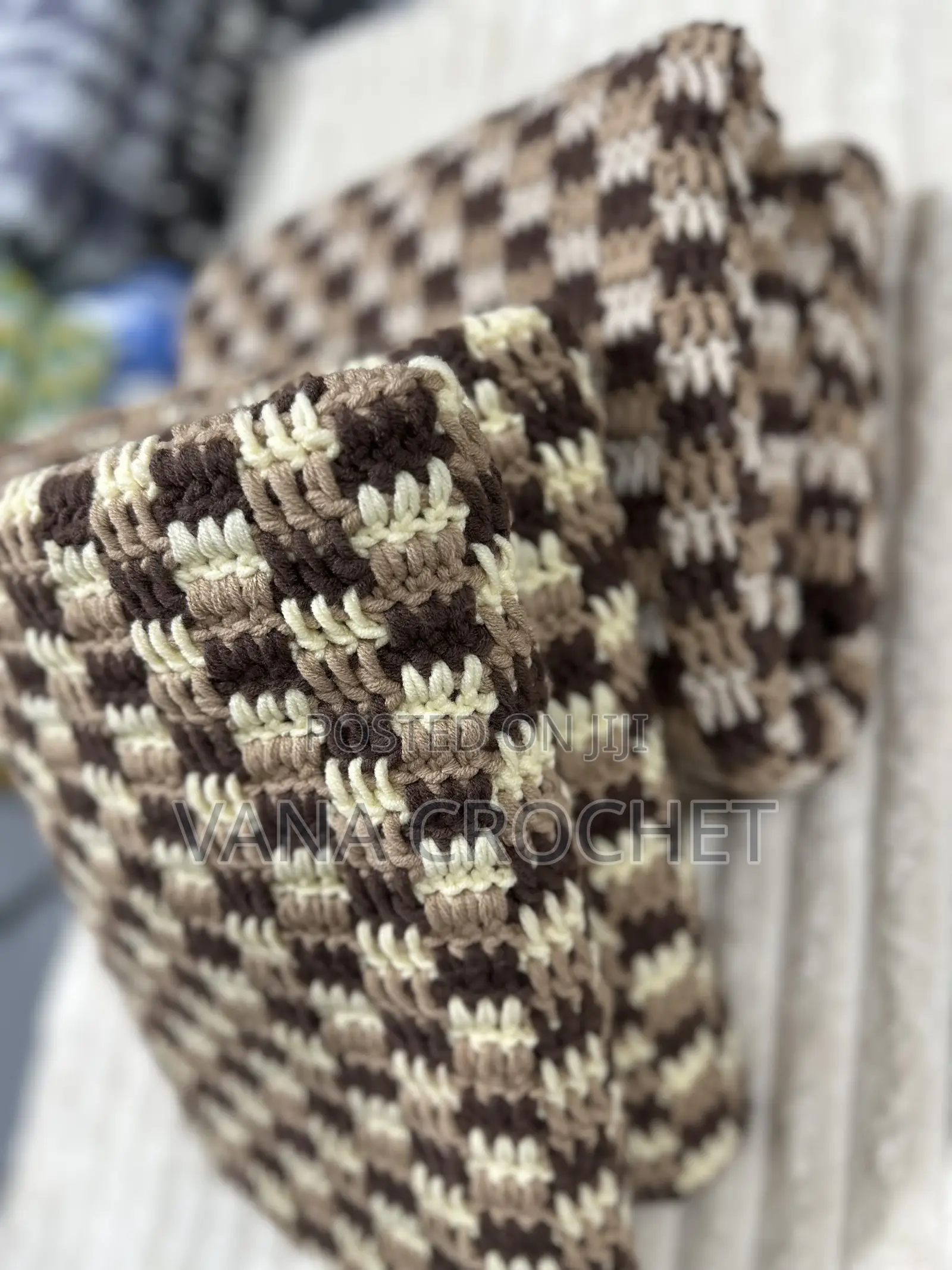 Handmade Crochet Blanket 120x100cm