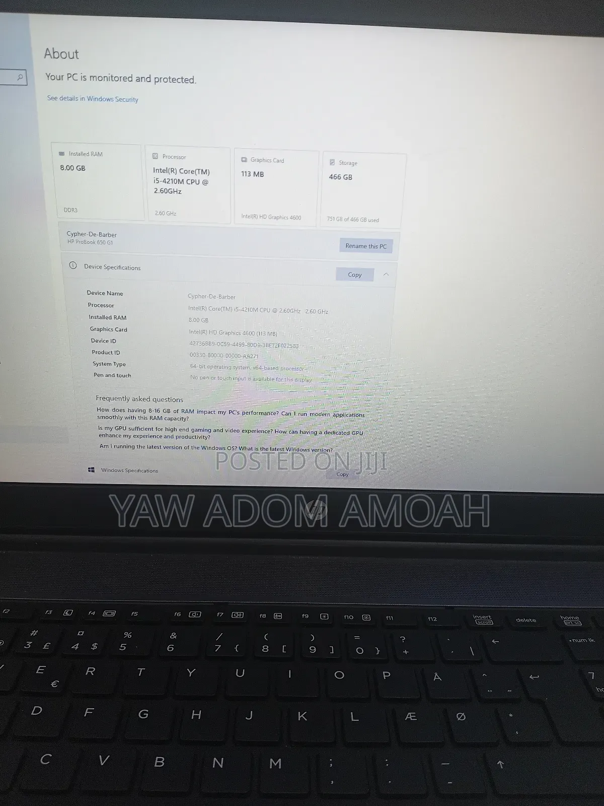 Laptop HP 15 8GB Intel Core i5 HDD 500GB
