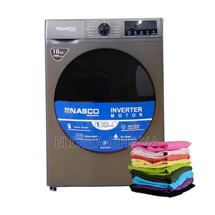 Silver Nasco Washing Machine 10kg Front Load Full Automatic