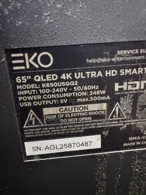 Eko 2024 Qled 65 Inches Google With HDR 10 Super Power Tv