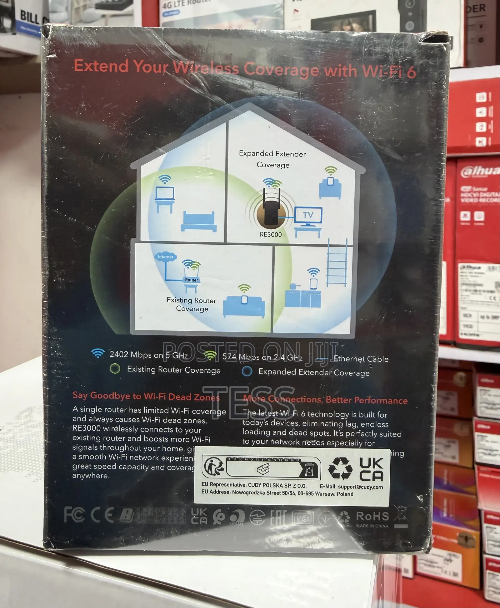 Cudy Wifi Extender Wi-Fi 6 Ax3000 Dual Band Mu-Mimo