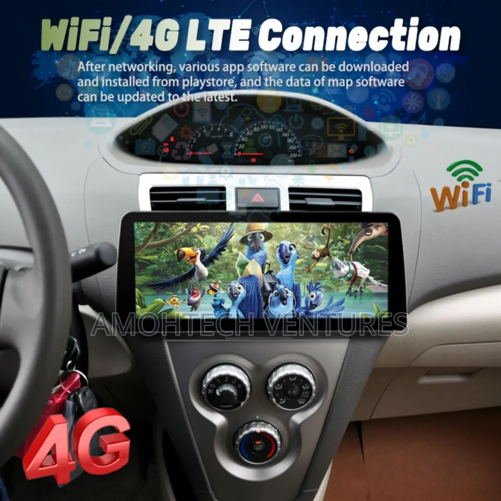 Void, Belta, Yaris Android Carplay Big Screen