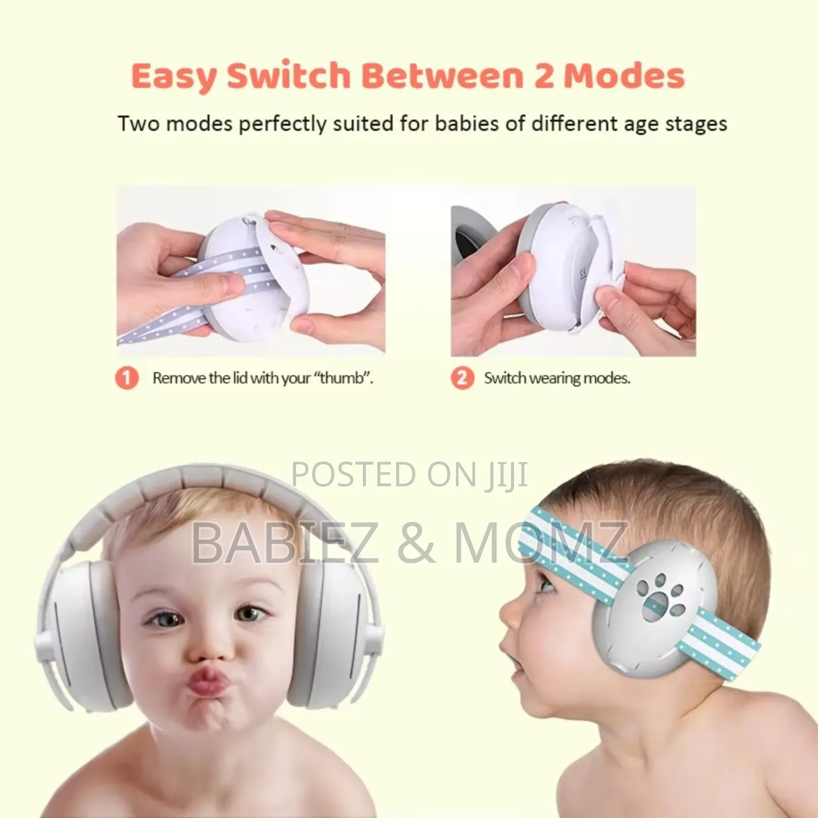 2-in-1 Baby Earmuffs – Noise Protection Headphones For Infants