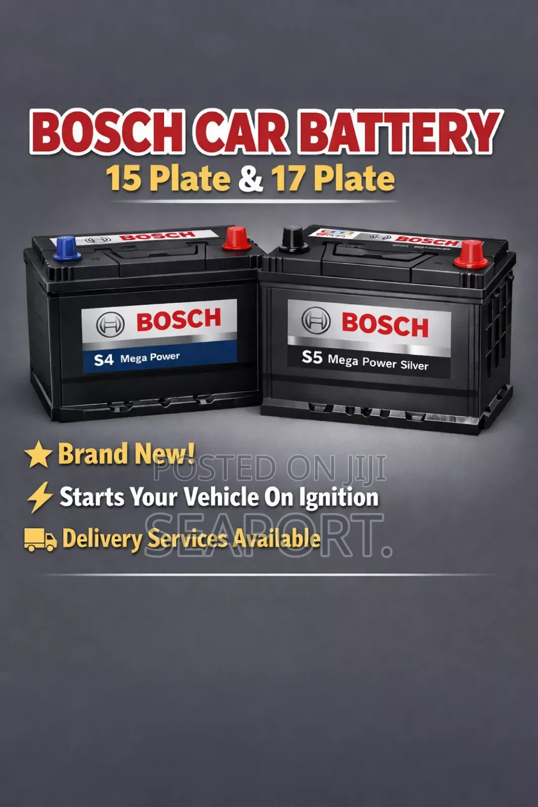 15 & 17 Plate Bosch Car Batteries