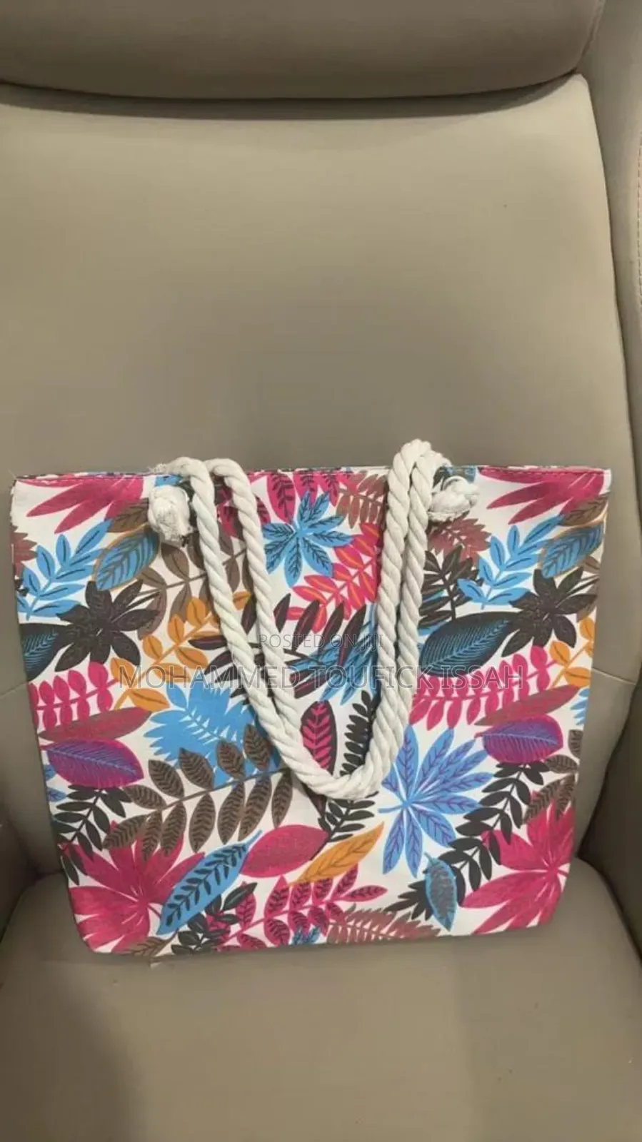 Large Capacity Canvas Women's Shoulder Bag Embroidered Tote Bag