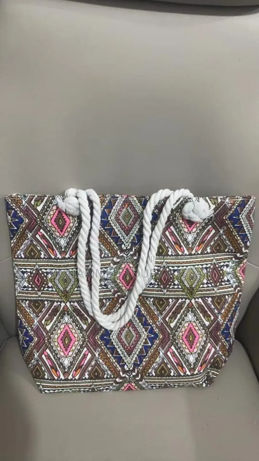 Large Capacity Canvas Women's Shoulder Bag Embroidered Tote Bag