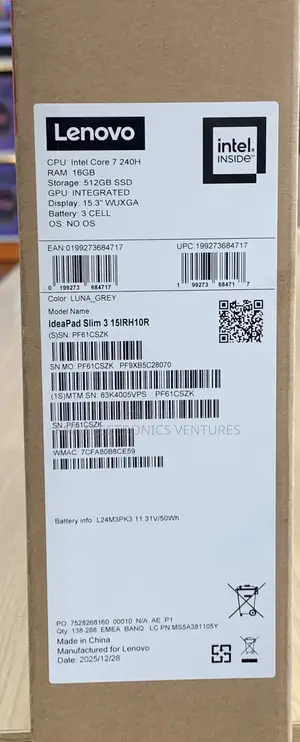 New Laptop Lenovo Ideapad 3 16GB Intel Core i7 SSD 512GB