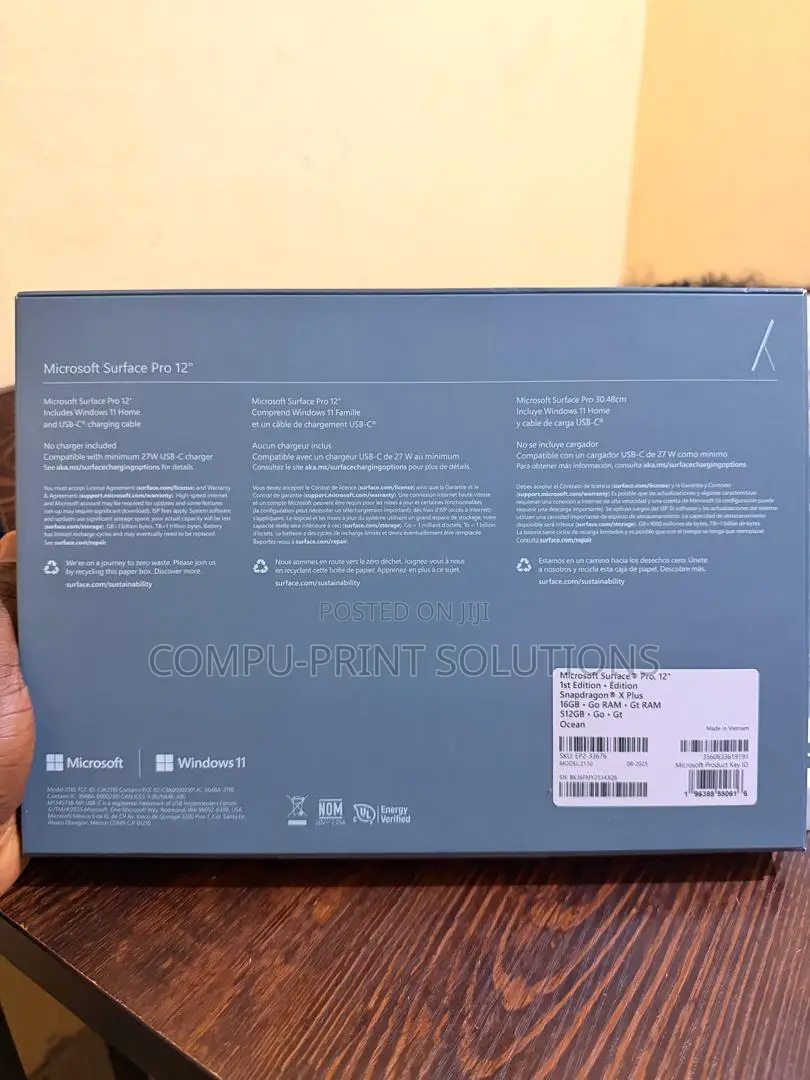 New Laptop Microsoft Surface Pro Copilot+ PC 12 16GB SSD 512GB