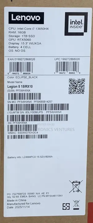New Laptop Lenovo Legion 5 16GB Intel Core i7 SSD 1T