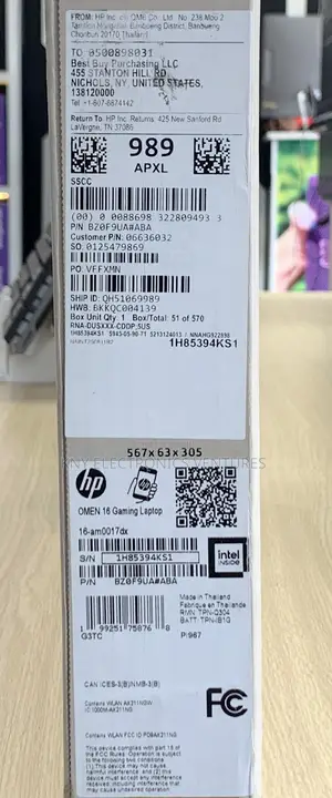 New Laptop HP Omen 16 32GB Intel Core i7 SSD 1T