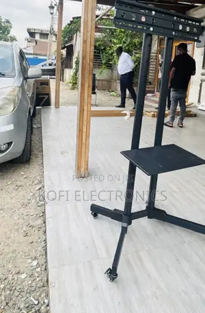 Glamorous Silver Finish: The Universal Rolling Trolley Tv Stand