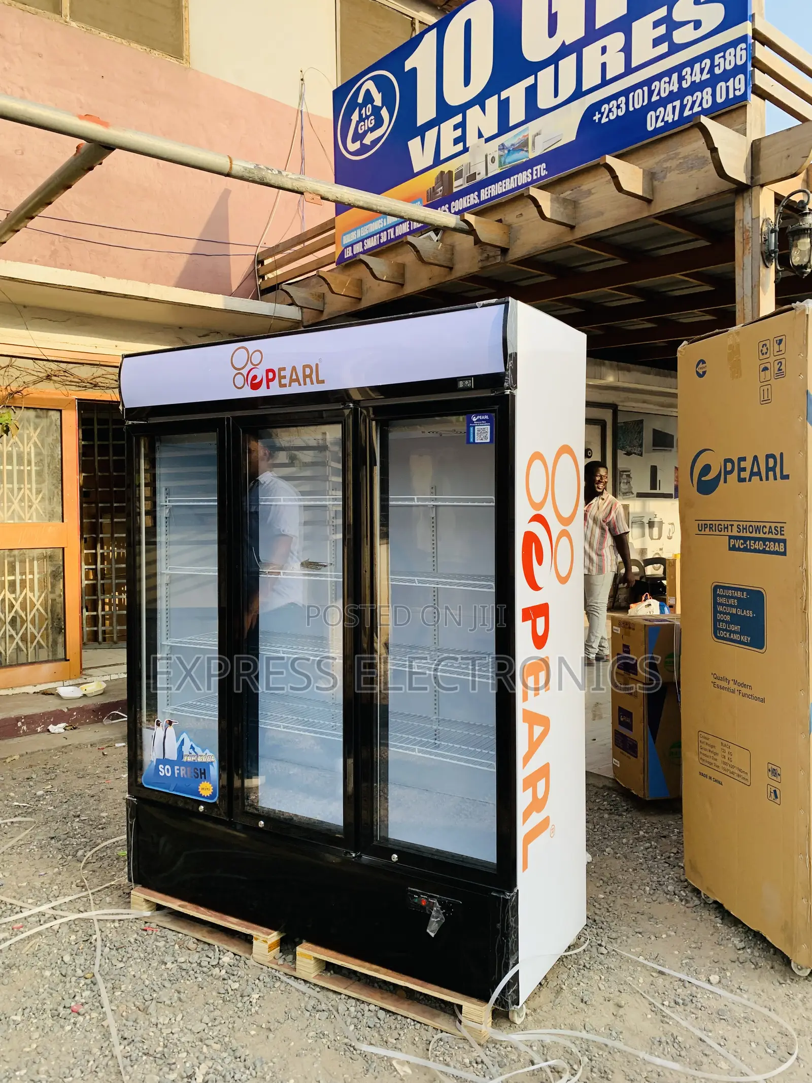 Ultra Modern Display Fridge Pearl PVC-1540-28ab Three Doors