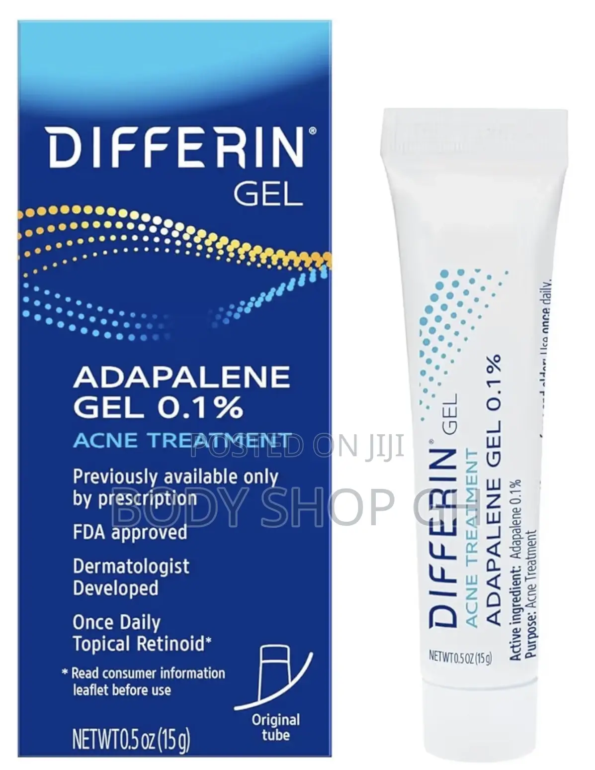 Differin Acne Treatment Gel - Retinoid Treatment With 0.1% Adapalene,