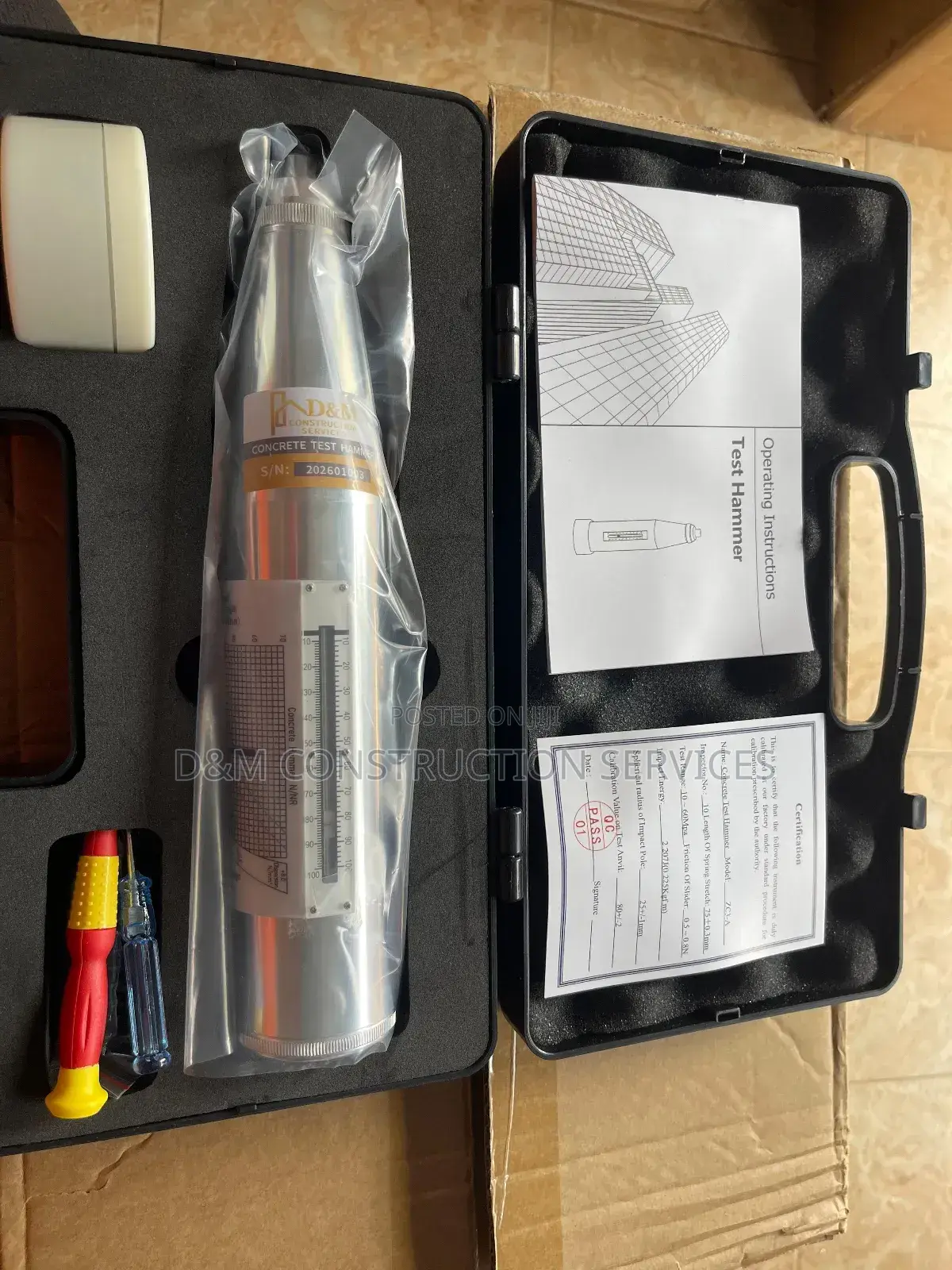Fully Certified Schidmt ( Rebound )Hammer With Certification Report