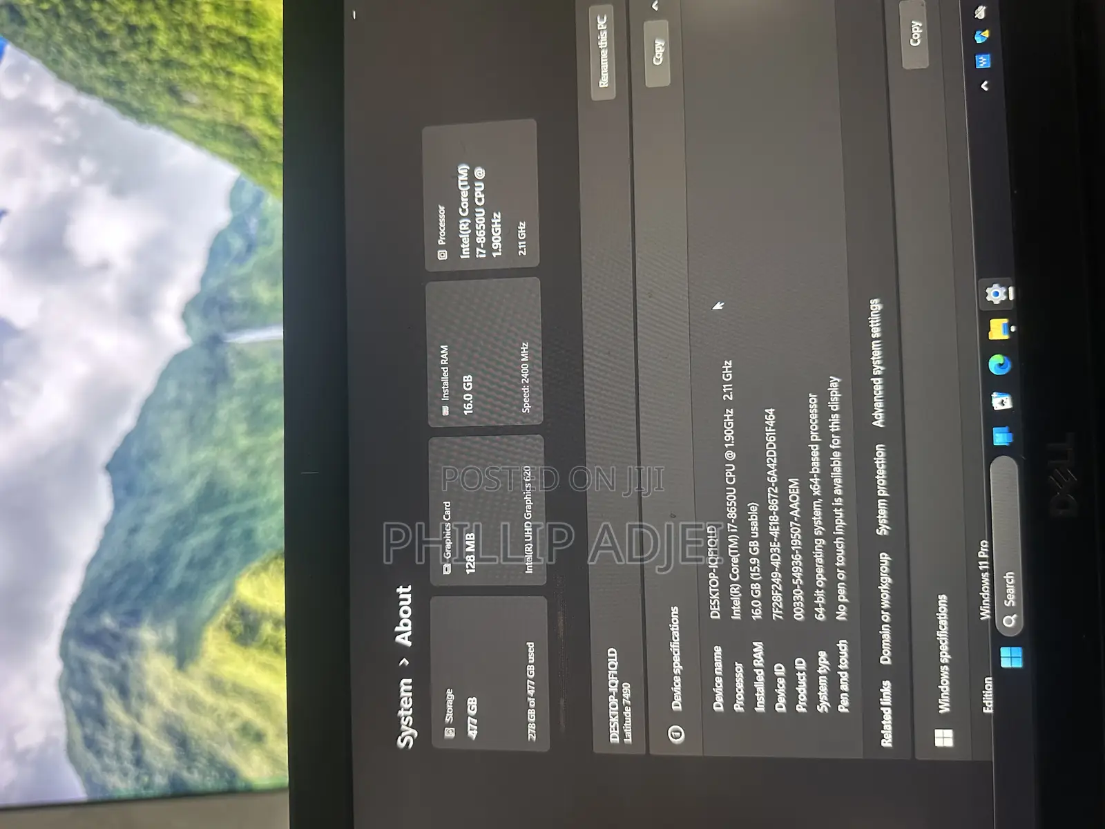 Laptop Dell Latitude 7490 16GB Intel Core i7 SSD 512GB