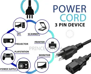 Standard 5ft (1.5m) Ac Power Cord Cable 10 Amps 125 Volts Black