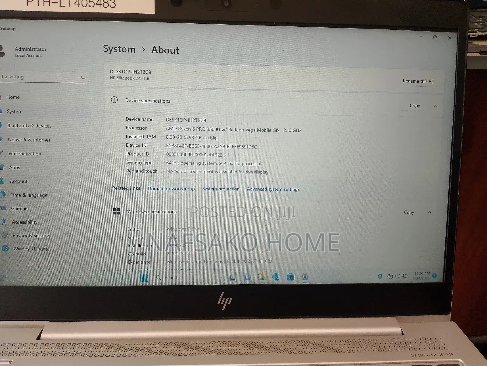 Laptop HP EliteBook 745 G6 8GB AMD SSD 256GB