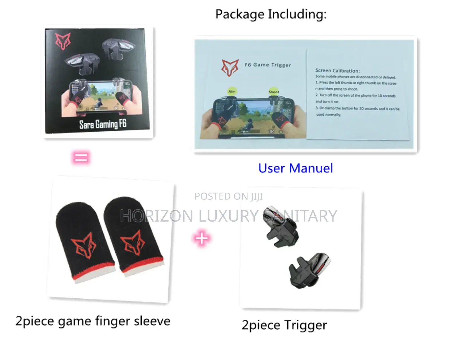 G21 Six Fingers Mobile Game Trigger for Aim Shooting L1 R1 With Sleeve