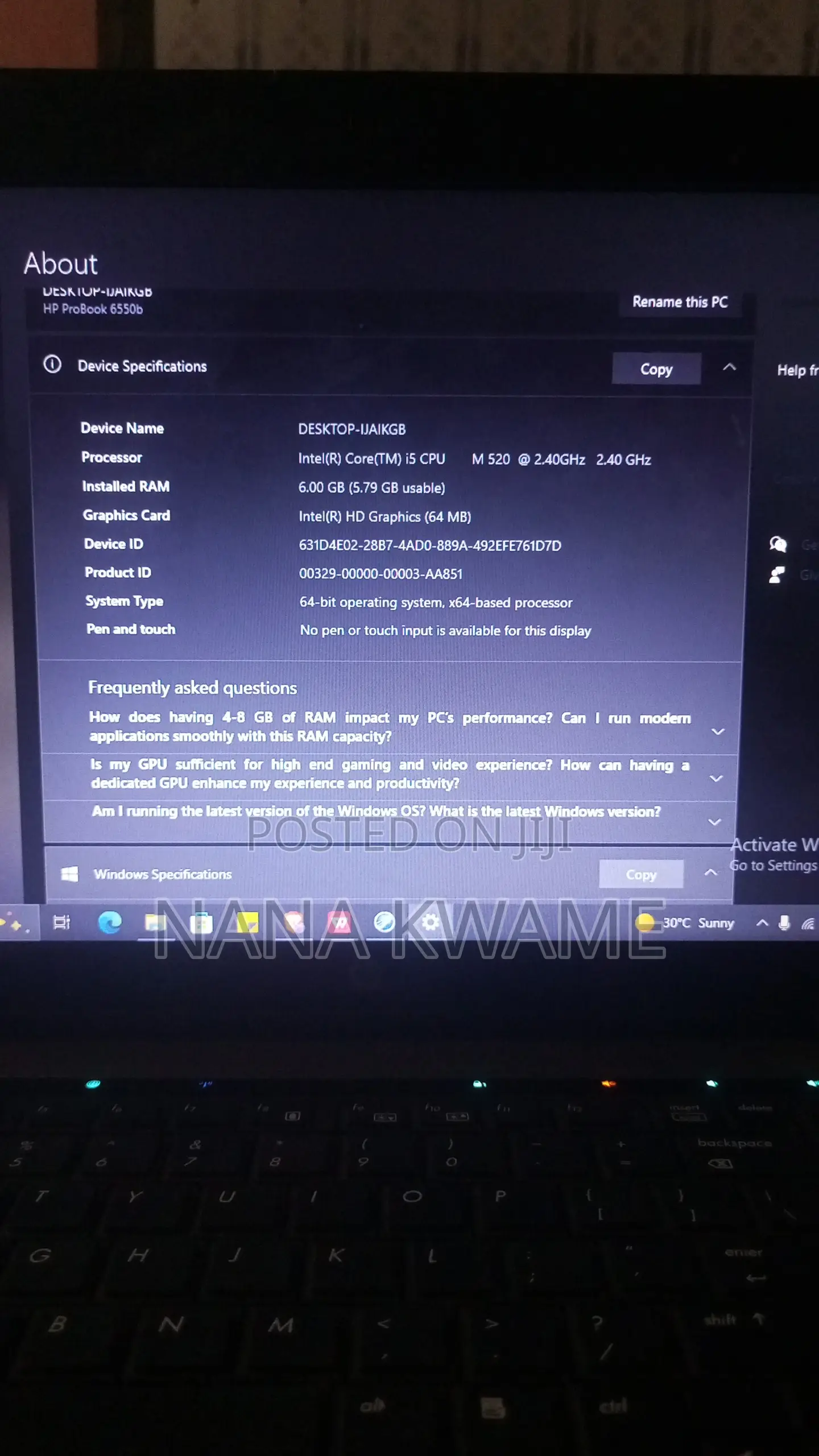 Laptop HP ProBook 6550B 6GB Intel Core i5 HDD 320GB