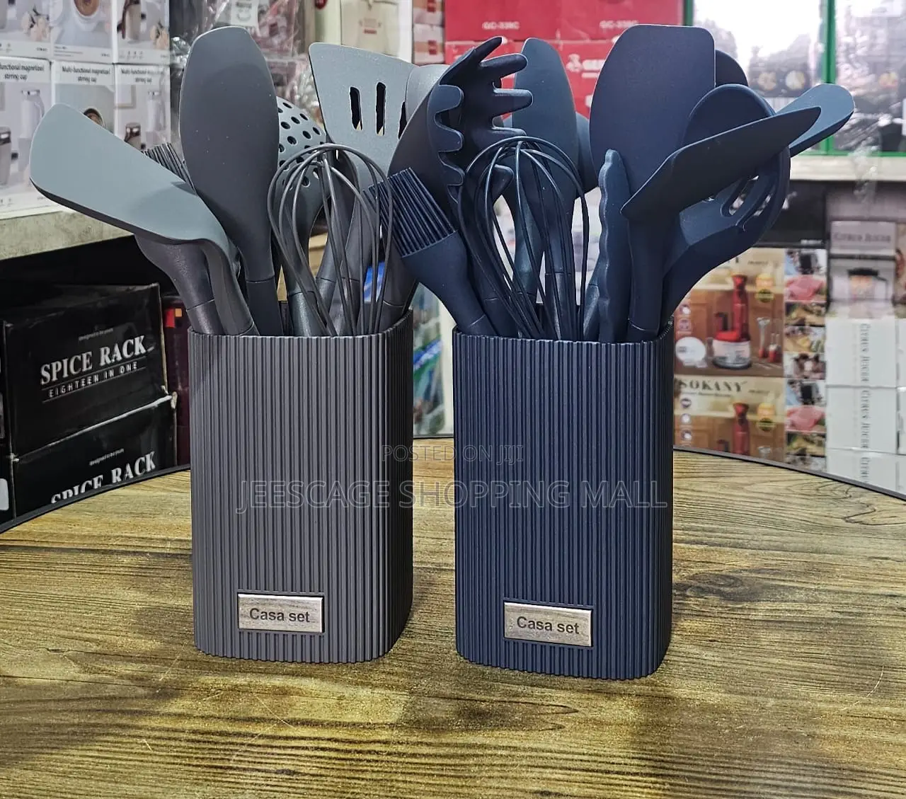 Casa Set Silicone Kitchen Utensil Set With Storage Holder