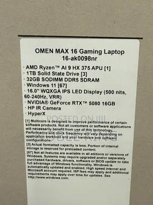 New Laptop HP Omen Max 16 32GB AMD Ryzen 9 SSD 1T
