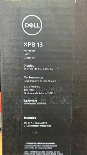 New Laptop Dell XPS 13 9350 32GB Qualcomm Snapdragon X Elite SSD 1T