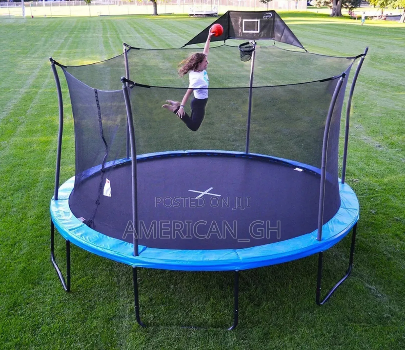 Propel 14 Foot Heavy- Dutty Pro Trampoline With Basketball Hoop