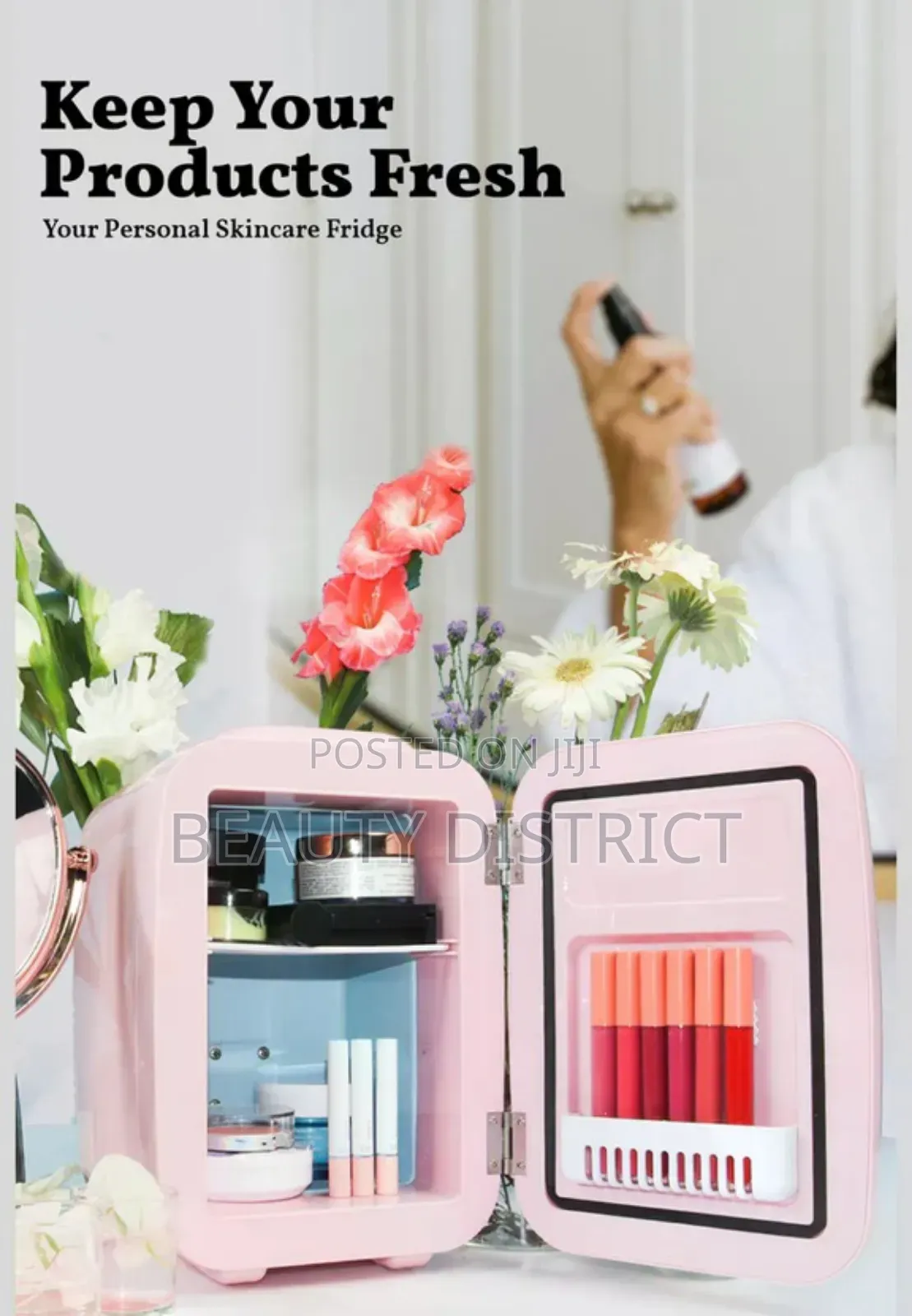 Beauty Fridge With Mirror and Led (4l)
