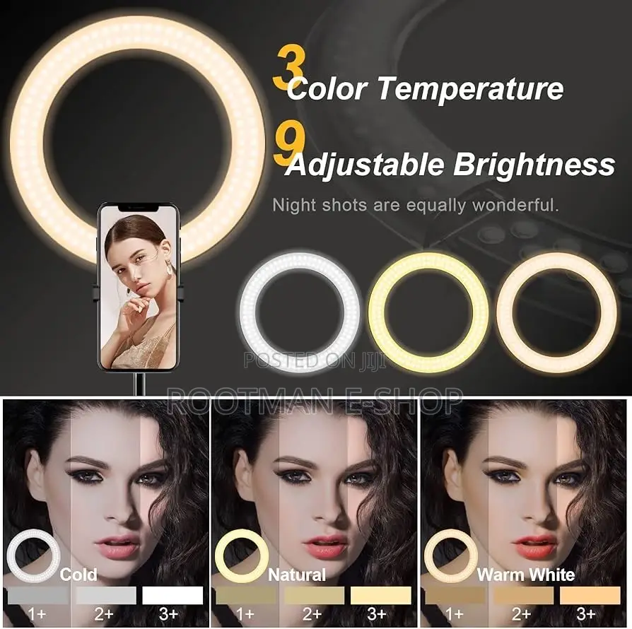Led Ring Light With Tripod, 10 Inch Ring Light, Wireless - Foldable