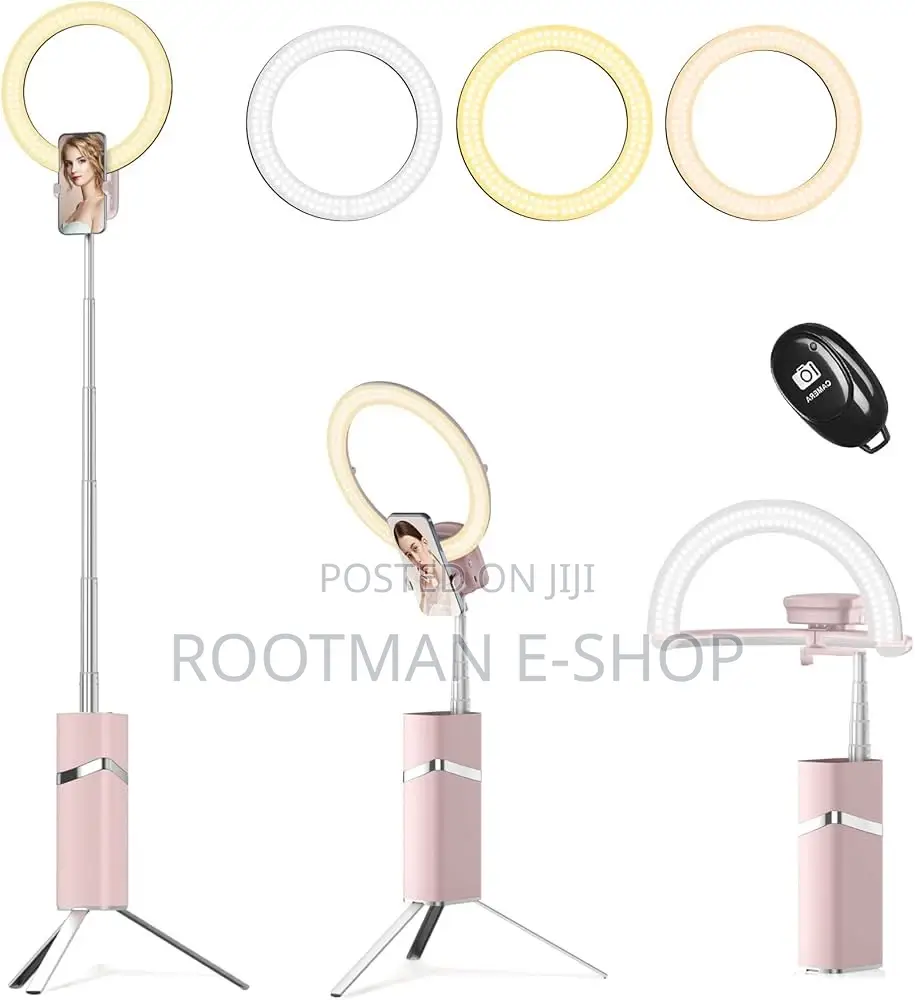 Led Ring Light With Tripod, 10 Inch Ring Light, Wireless - Foldable