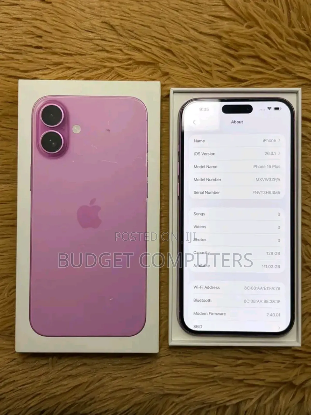 New Apple iPhone 16 Plus 128 GB Pink
