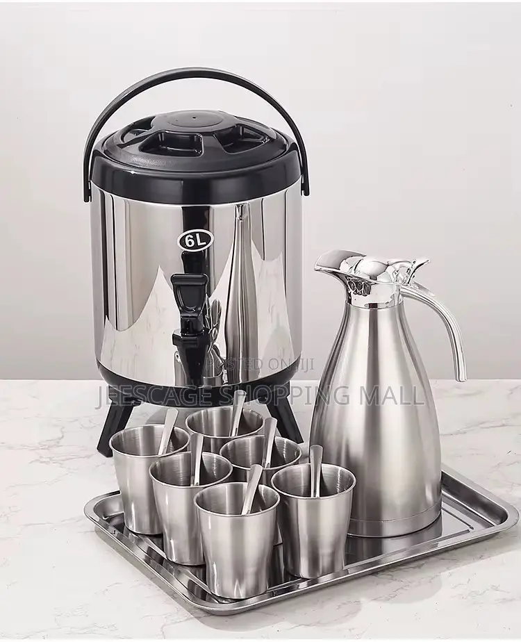 Royal Stainless Steel Food Beverage Serving Set With 6l Dispenser