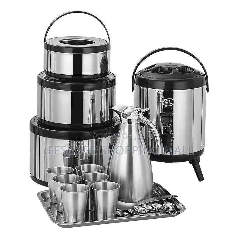 Royal Stainless Steel Food Beverage Serving Set With 6l Dispenser