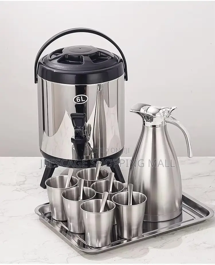 Royal Stainless Steel Food Beverage Serving Set With 6l Dispenser