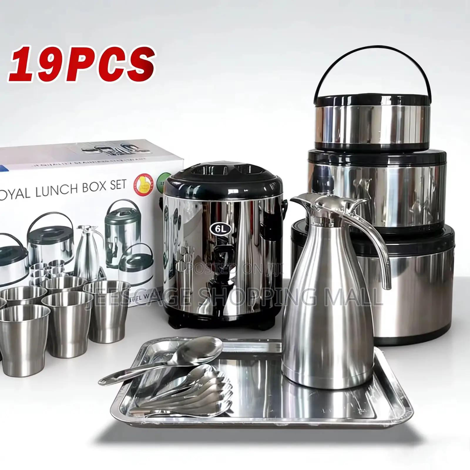 Royal Stainless Steel Food Beverage Serving Set With 6l Dispenser