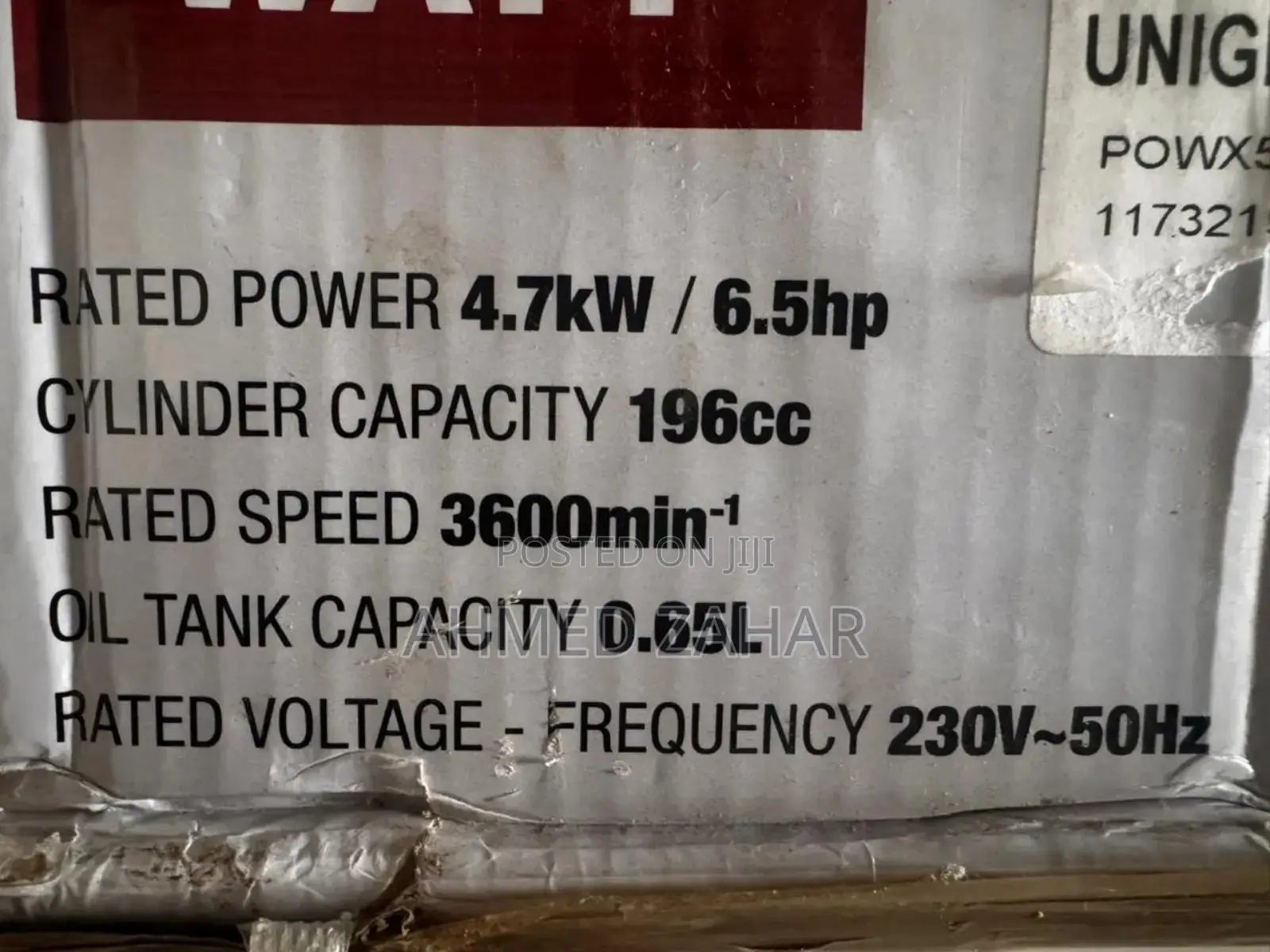 4.7kw/6.5hp (2200w Output) Generator