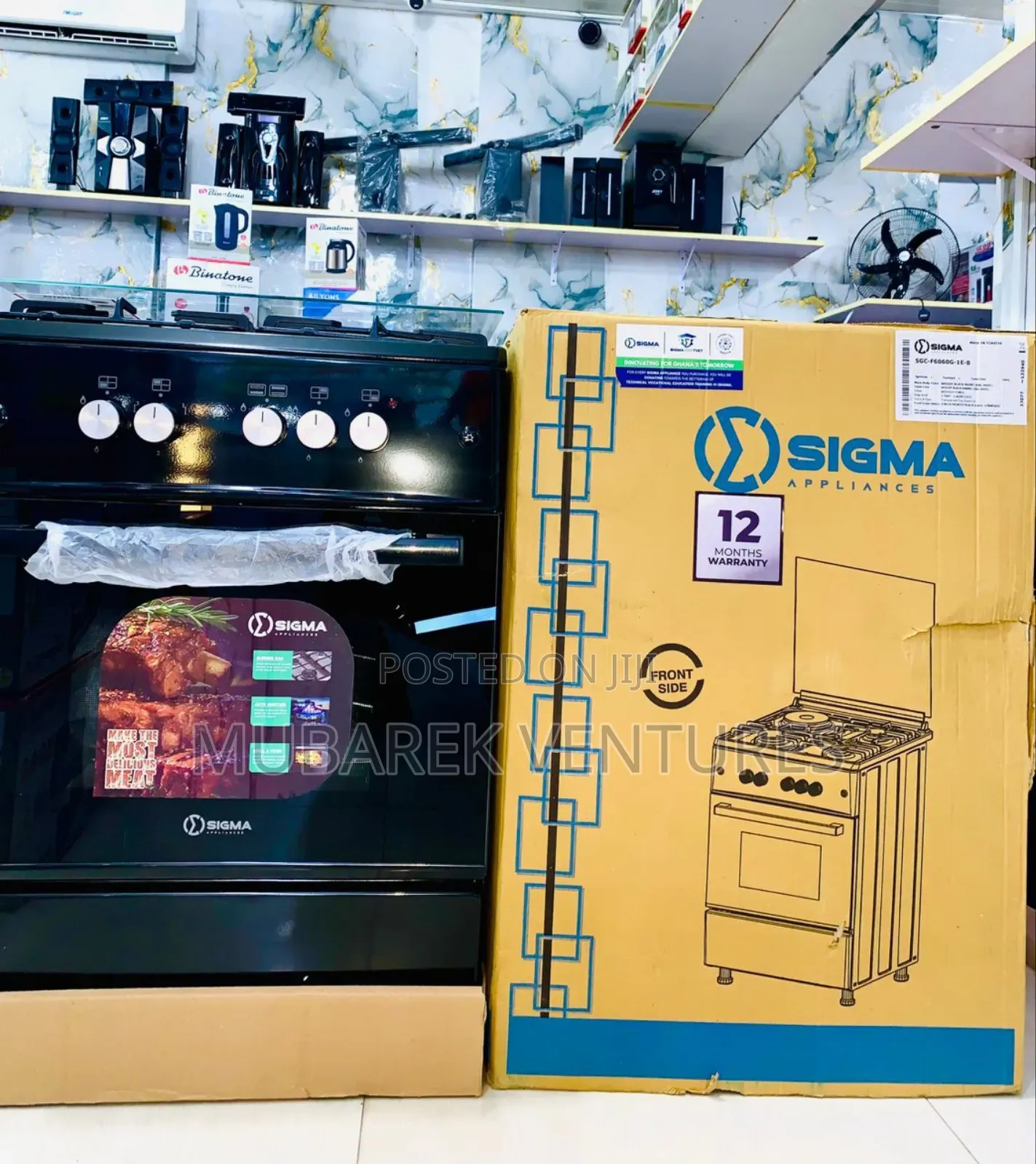 Sigma 3 Burner Gas Cooker With Electric