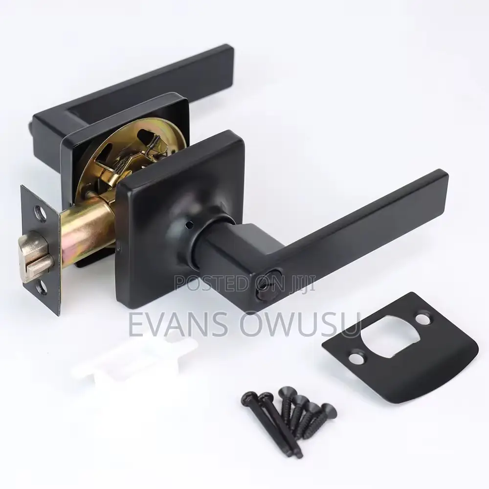 Matte Black Tubular Lever Door Lock