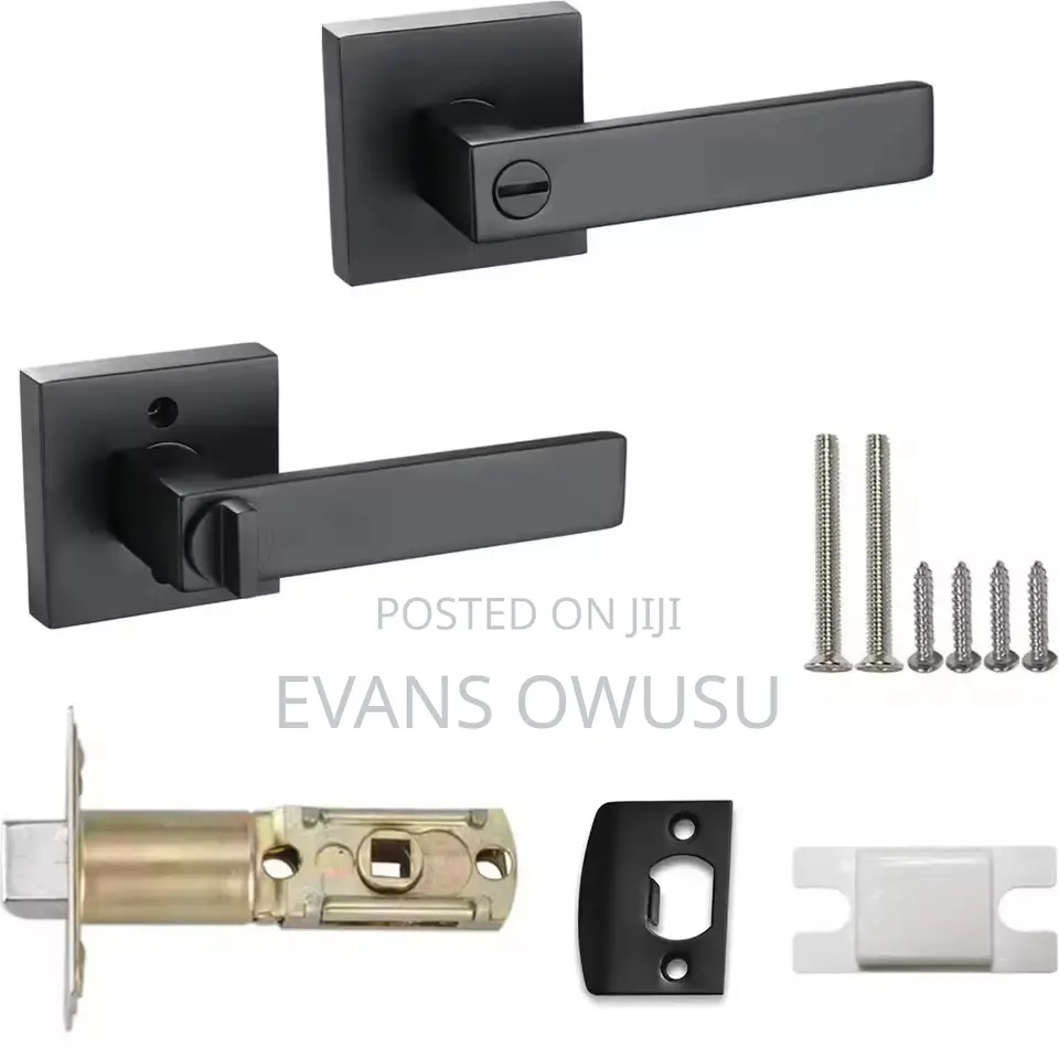 Matte Black Tubular Lever Door Lock